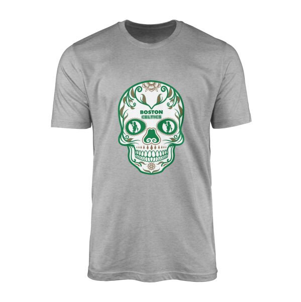 Boston Skull Tişört XL - Gri