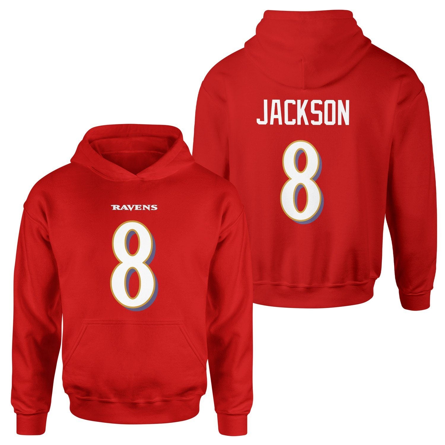Lamar Jackson Baltimore Ravens Hoodie M - Kırmızı
