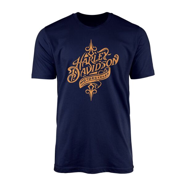 Harley-Davidson Motorcycles O Tişört S - İndigo Mavisi