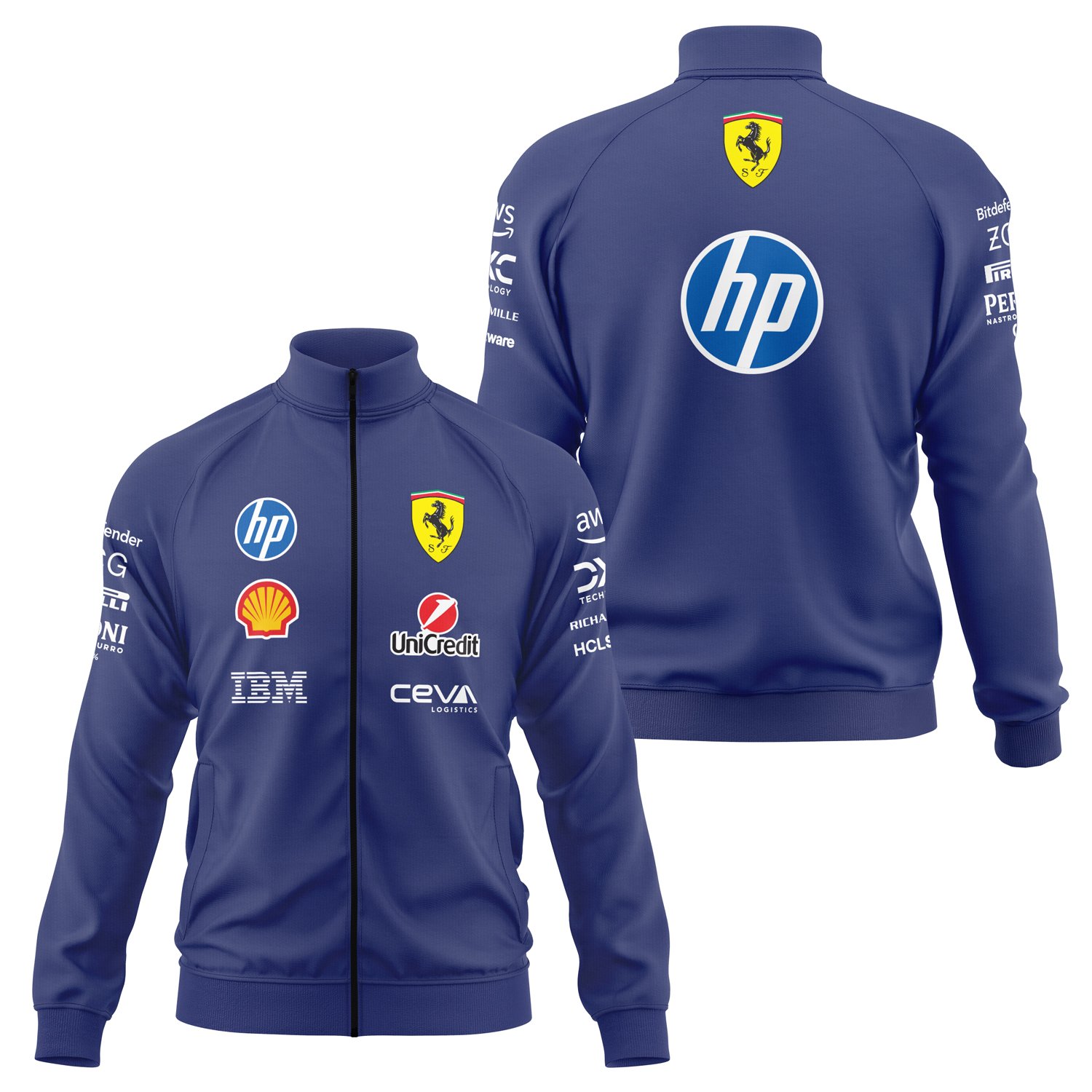 Scuderia Ferrari Teamline 2025 Fermuarlı Sweatshirt M - İndigo Mavisi