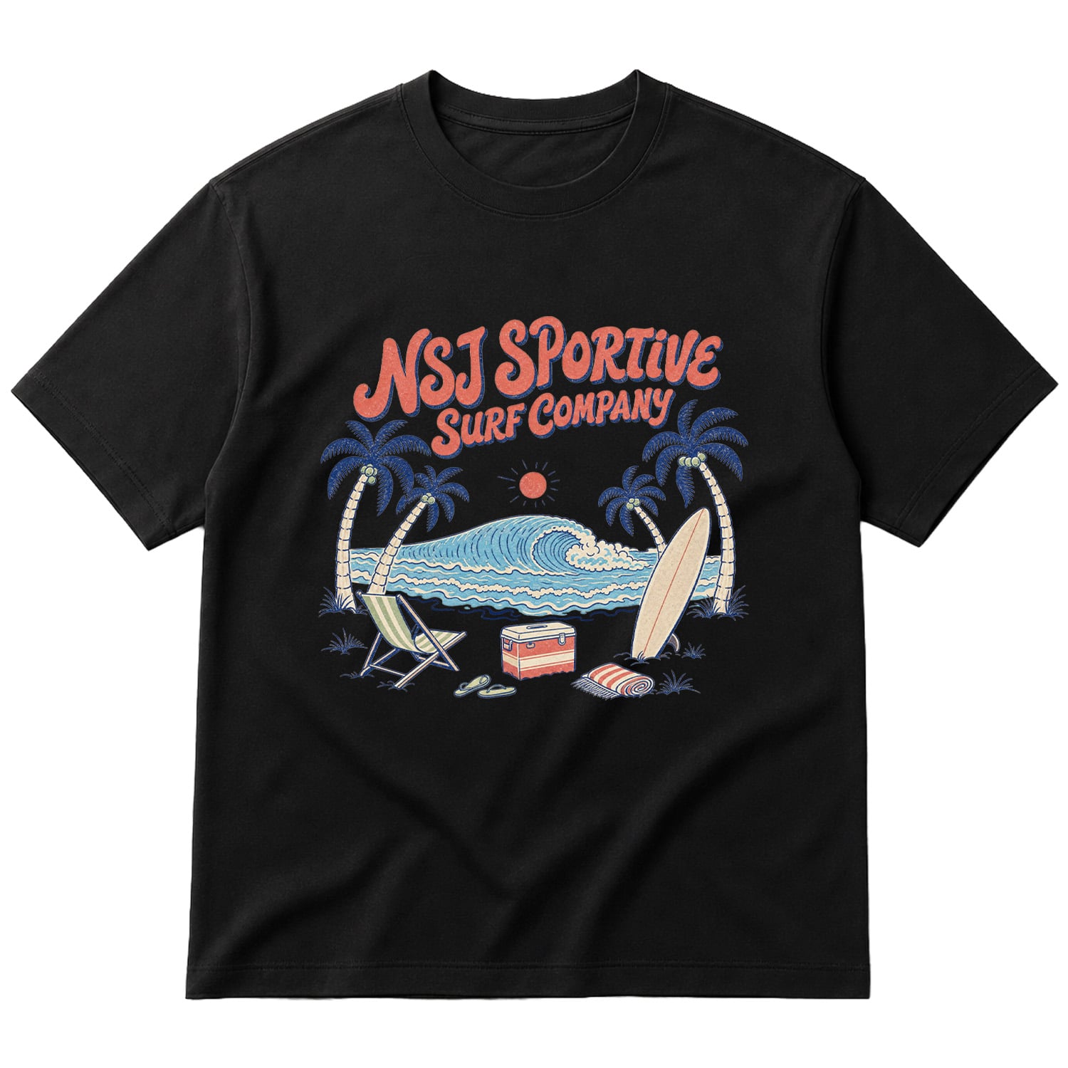 NSJ Sportive Surf Company 2026 Oversize Tişört S - Siyah