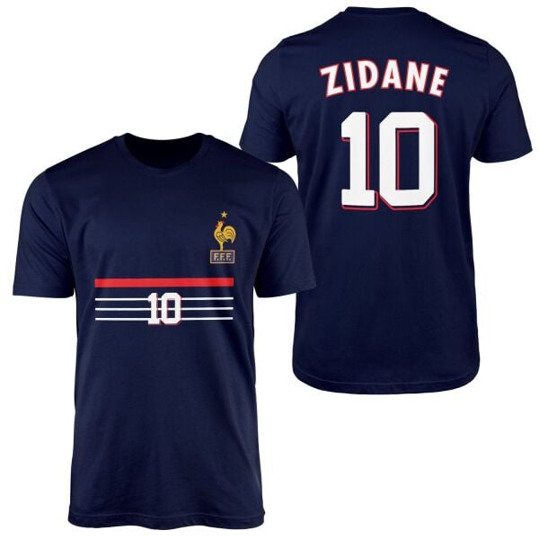 Zinedine Zidane 98 Fransa Tişört L - İndigo Mavisi | OUTLET