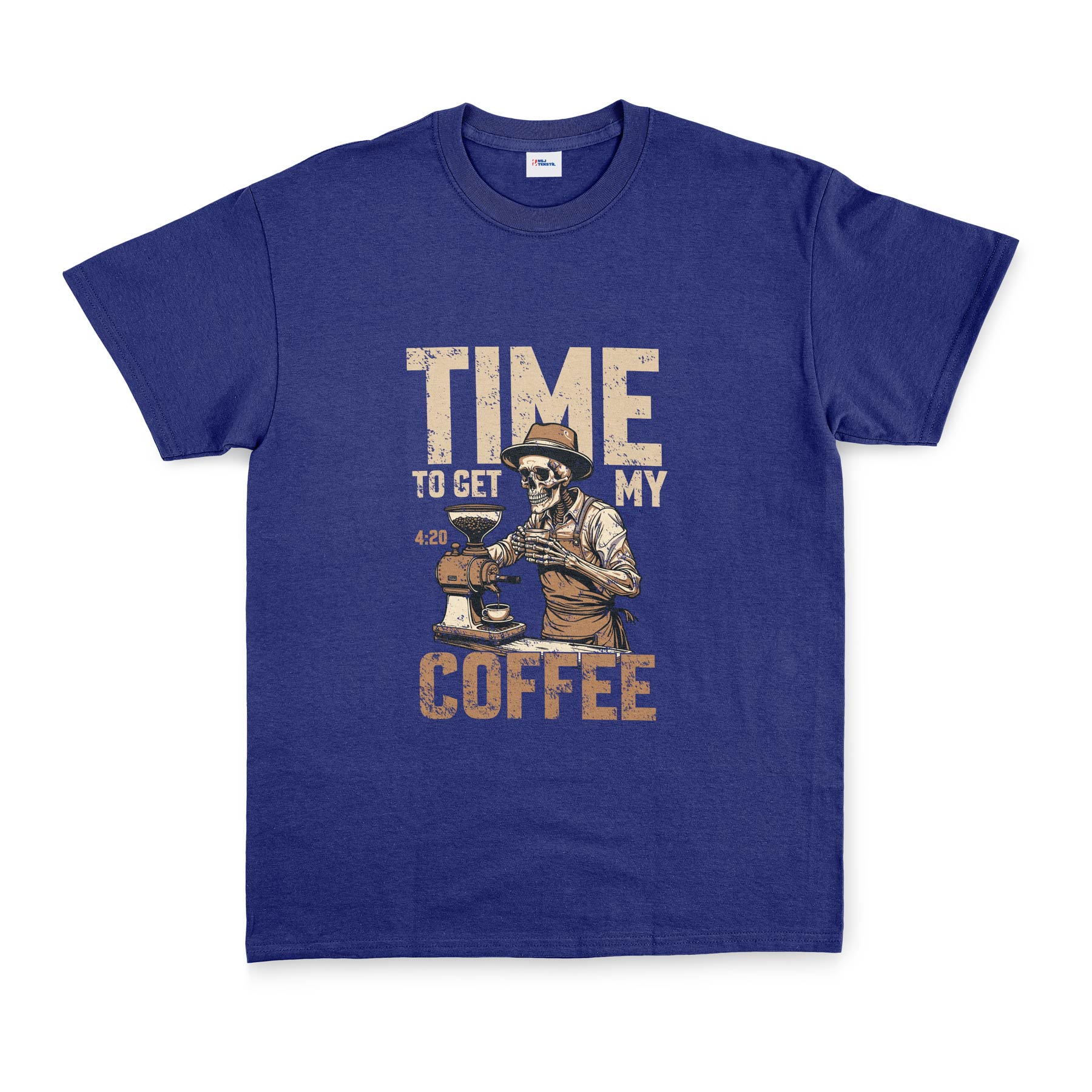 Time to Get My Coffee Tişört S - İndigo Mavisi