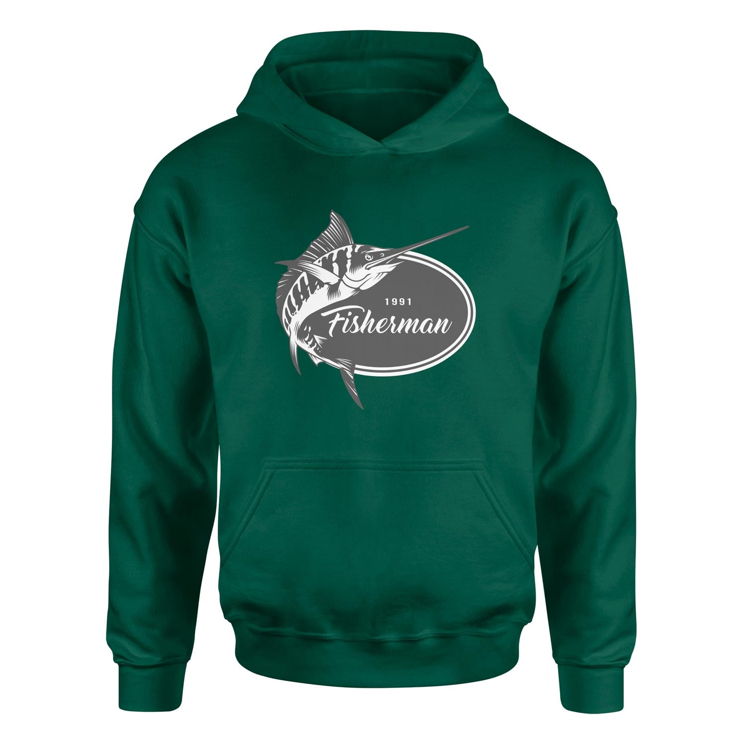 Fisherman 1991 Hoodie S - Nefti Yeşili