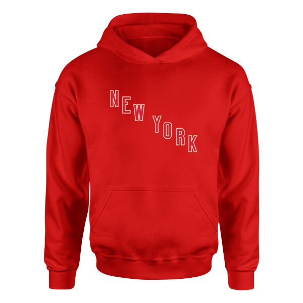 New York Rangers Shield Hoodie S - Kırmızı