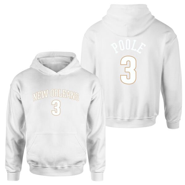 Jordan Poole New Orleans Forma Hoodie L - Beyaz