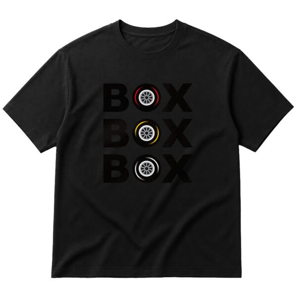 BOX BOX BOX Oversize Tişört S - Siyah
