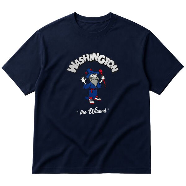 Wizards Cartoon Oversize Tişört M - İndigo Mavisi