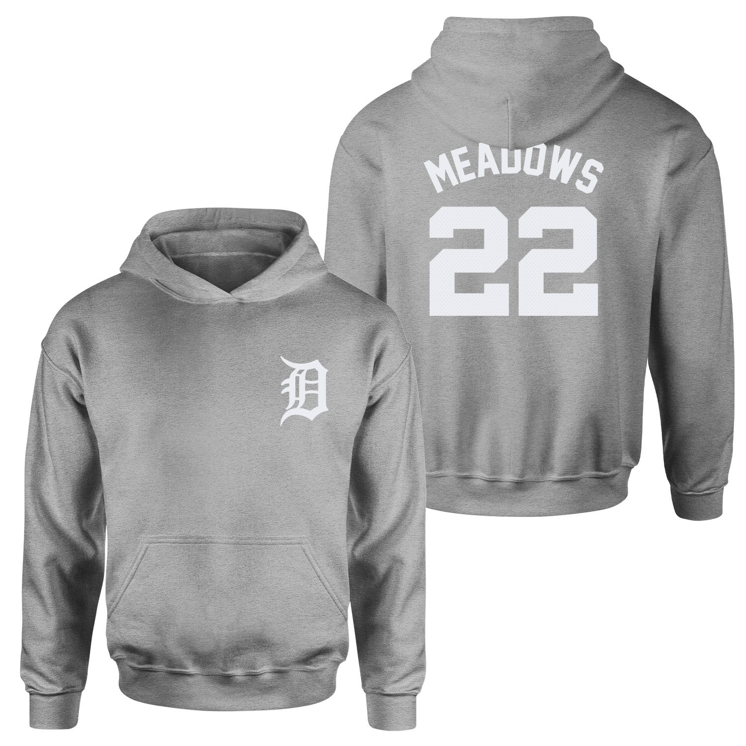 Parker Meadows 22 Detroit Tigers Jersey Hoodie L - Gri