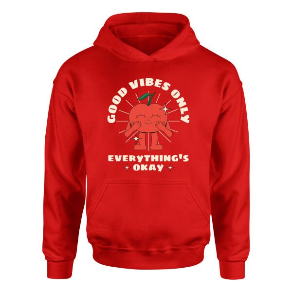 Good Vibes Only Hoodie S - Kırmızı