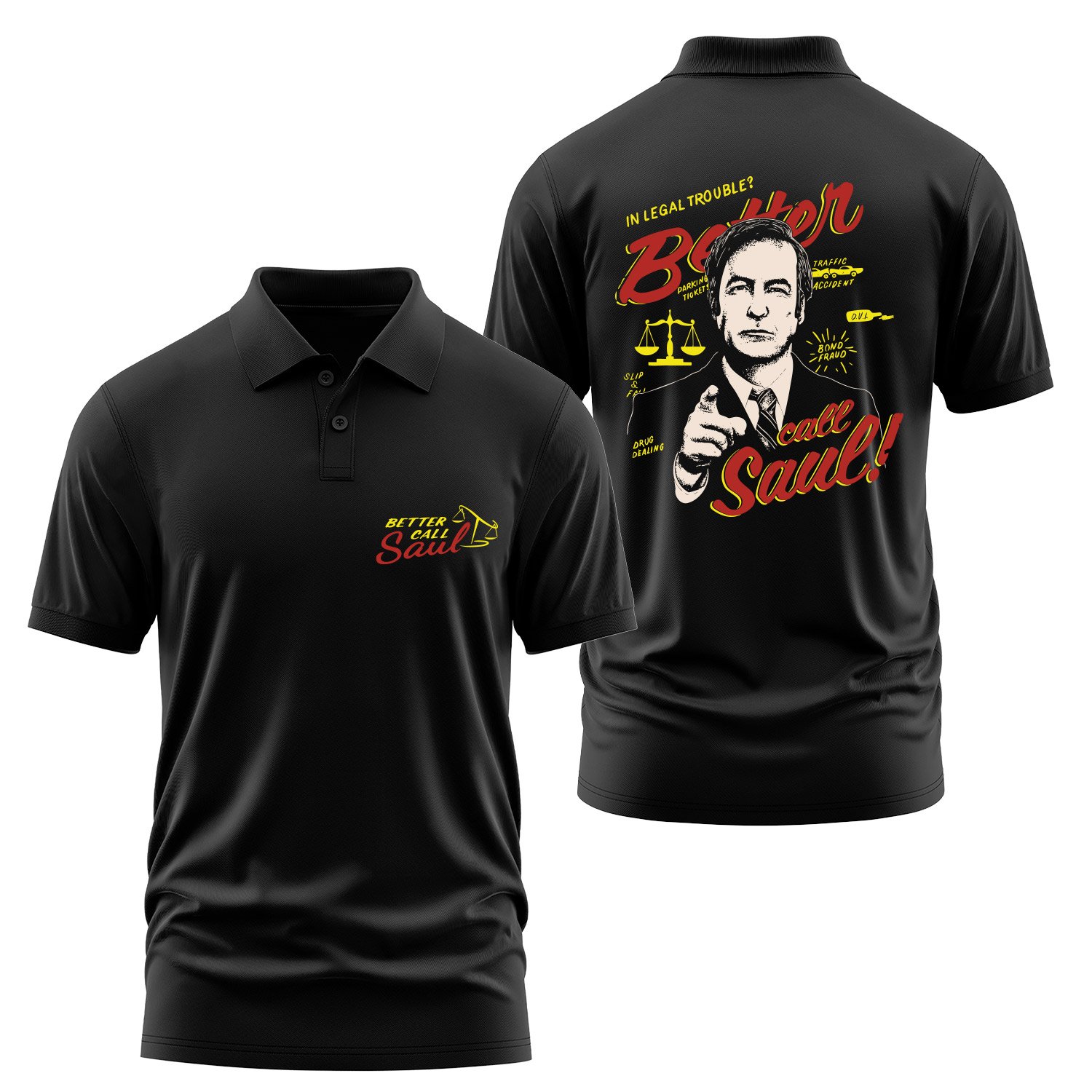 Call Saul Goodman | Better Call Saul Polo Tişört XL - Siyah