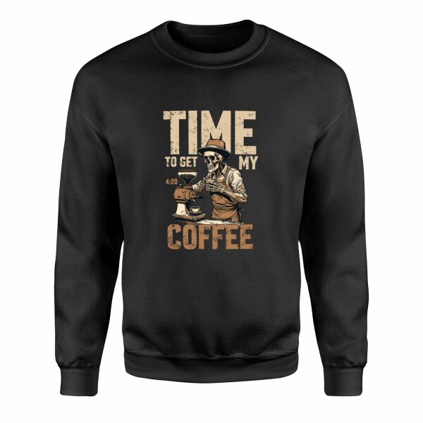 Time to Get My Coffee Sweatshirt M - Siyah