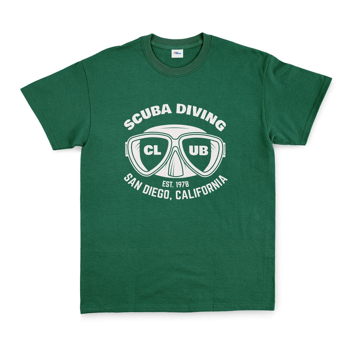Scuba Diving Club Tişört XL - Nefti Yeşili