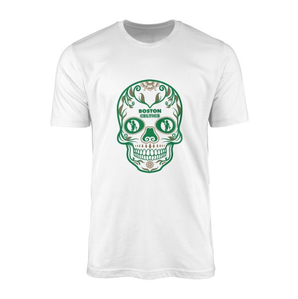 Boston Skull Tişört S - Beyaz