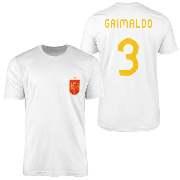 Grimaldo | İspanya 2024 Forma Tişört S - Beyaz