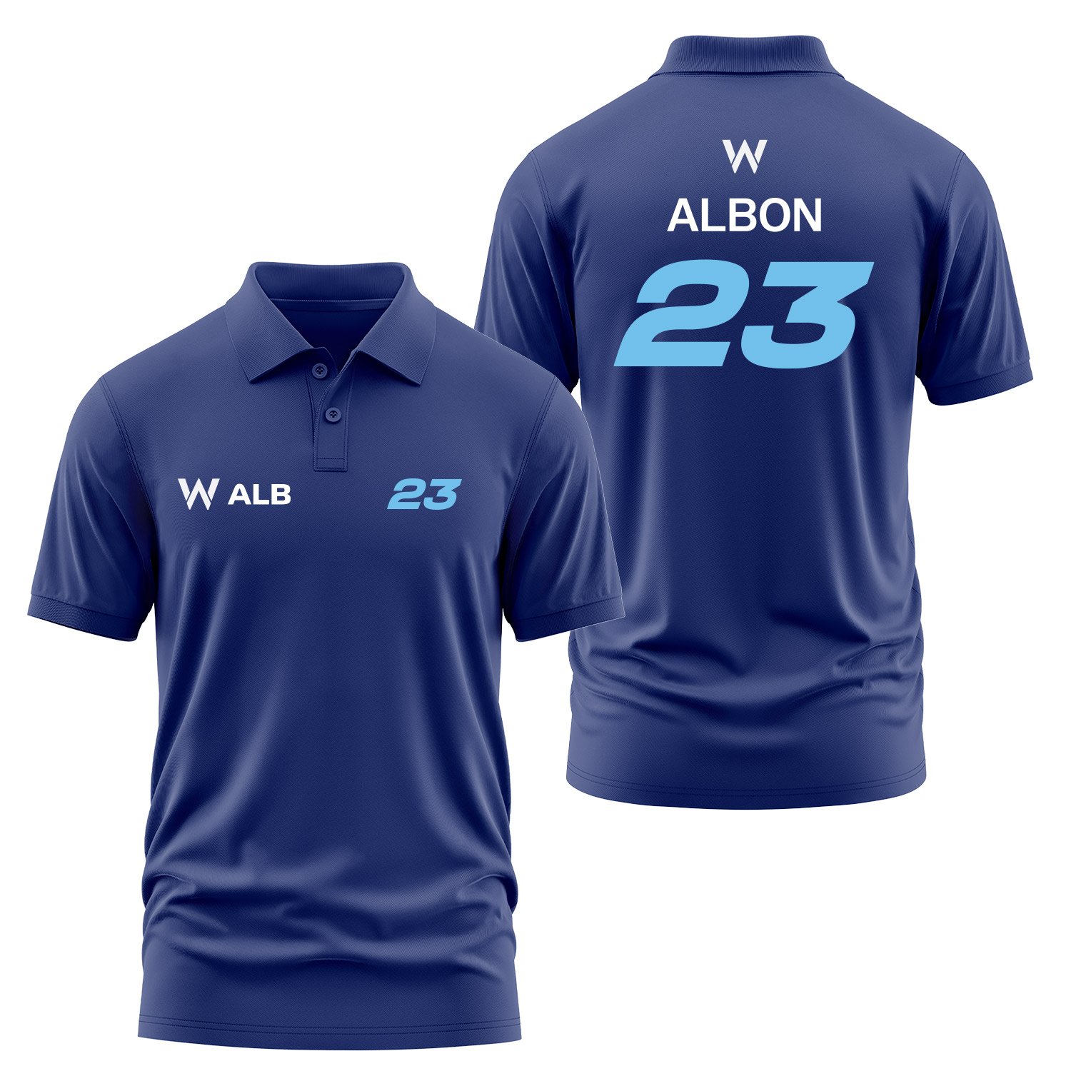 Alexander Albon 23 Driver Basic Polo Tişört M - İndigo Mavisi