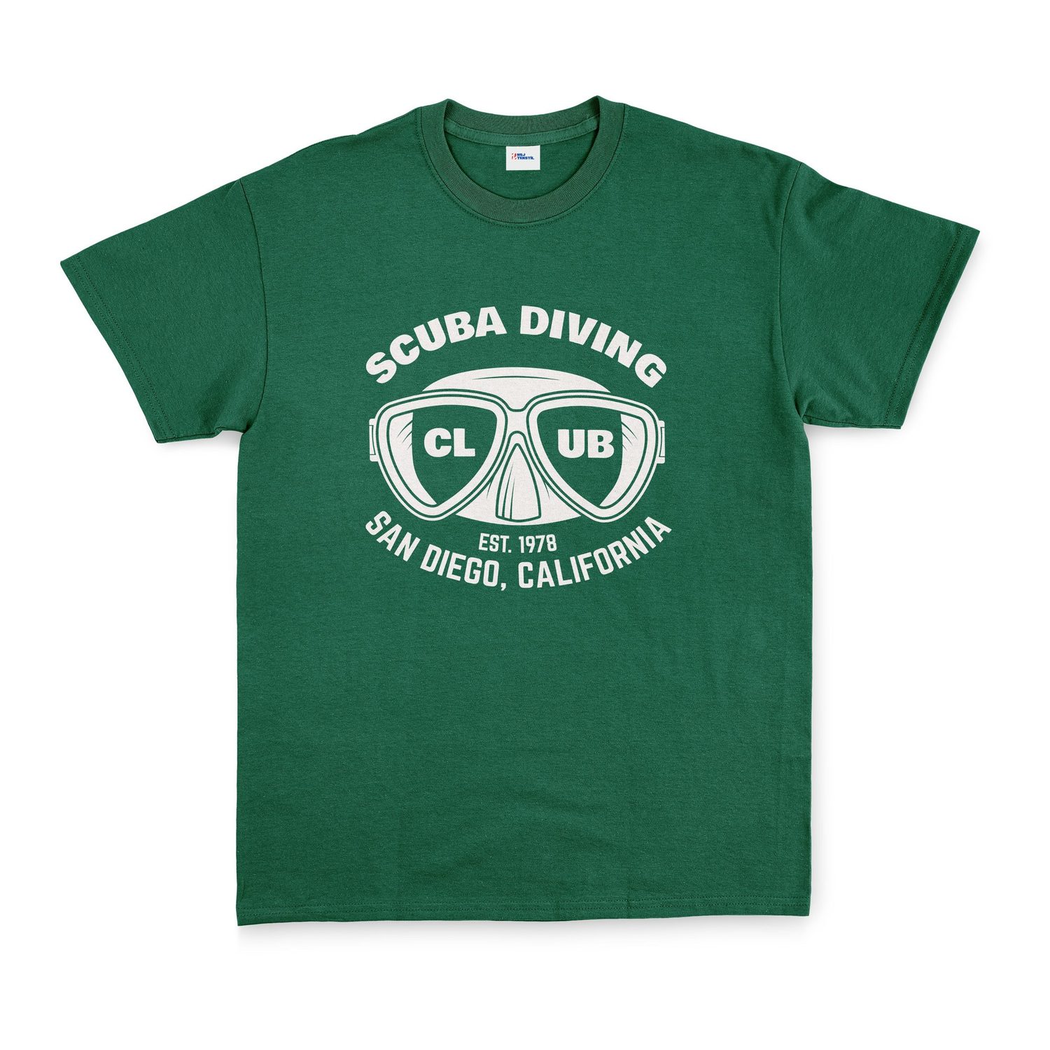 Scuba Diving Club Tişört XXL - Nefti Yeşili