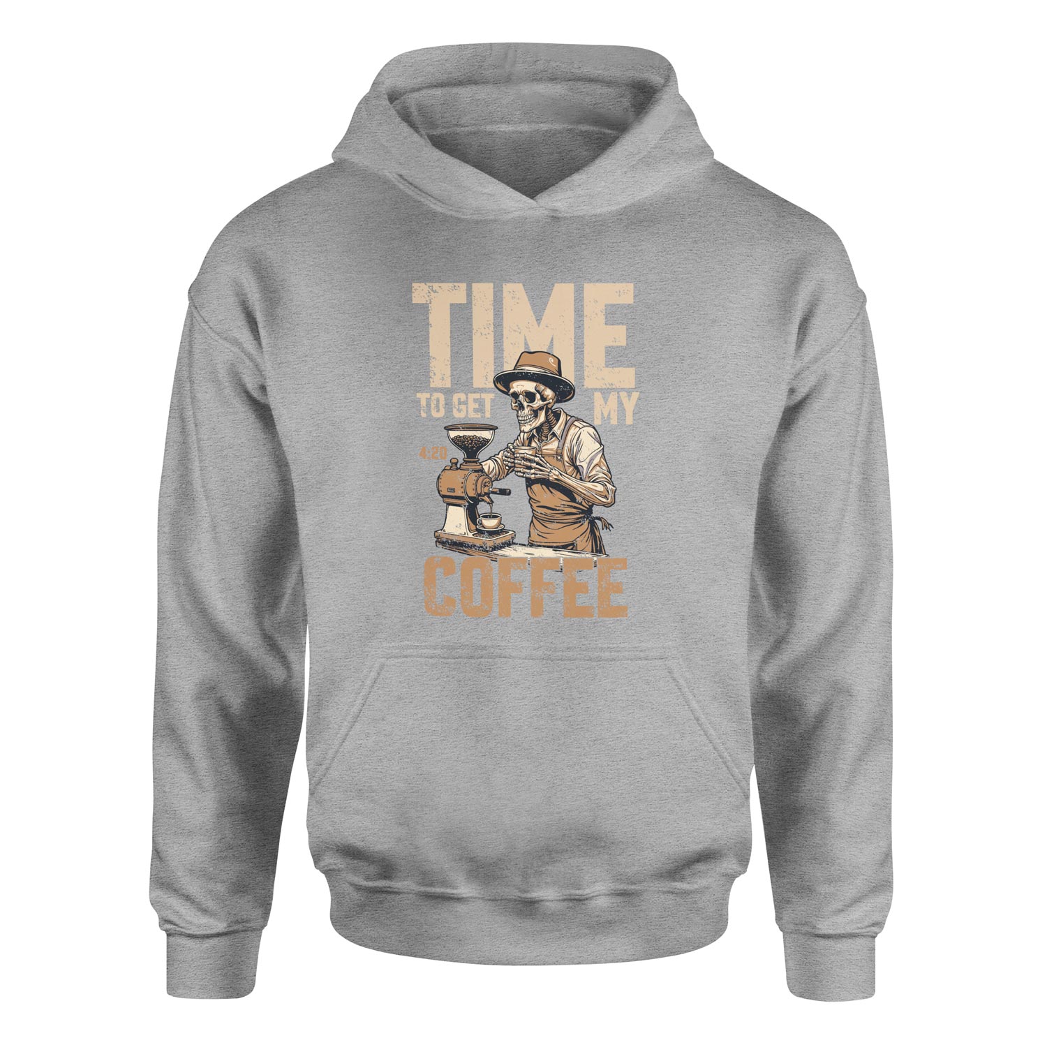 Time to Get My Coffee Hoodie M - Gri