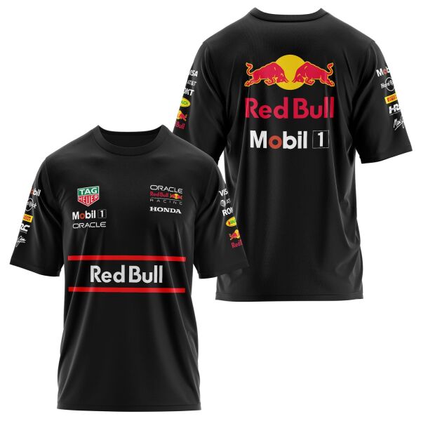 Red Bull Racing Teamline 2025 Oversize Tişört M - Siyah | OUTLET