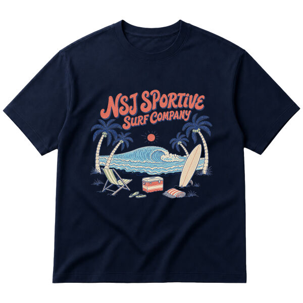 NSJ Sportive Surf Company 2026 Oversize Tişört S - İndigo Mavisi