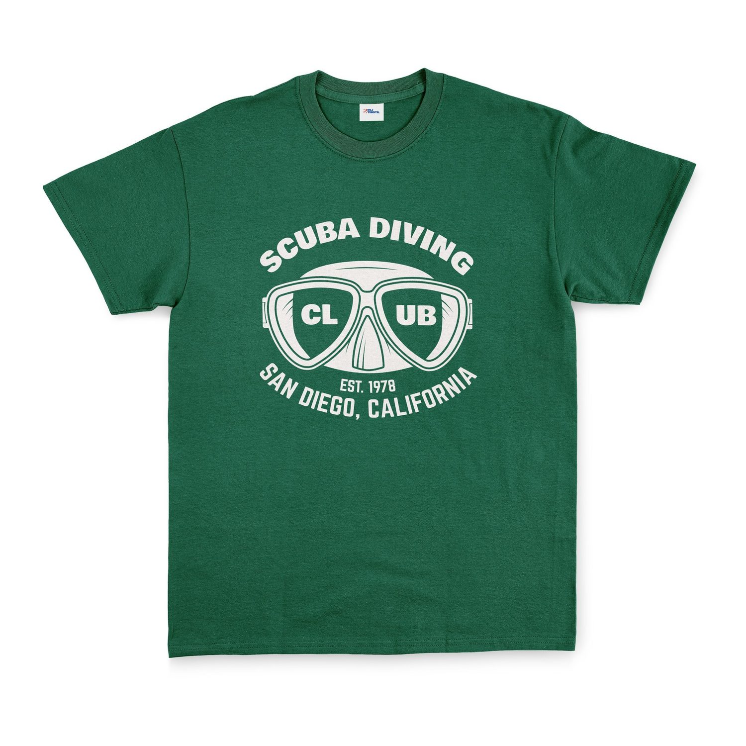 Scuba Diving Club Tişört M - Nefti Yeşili