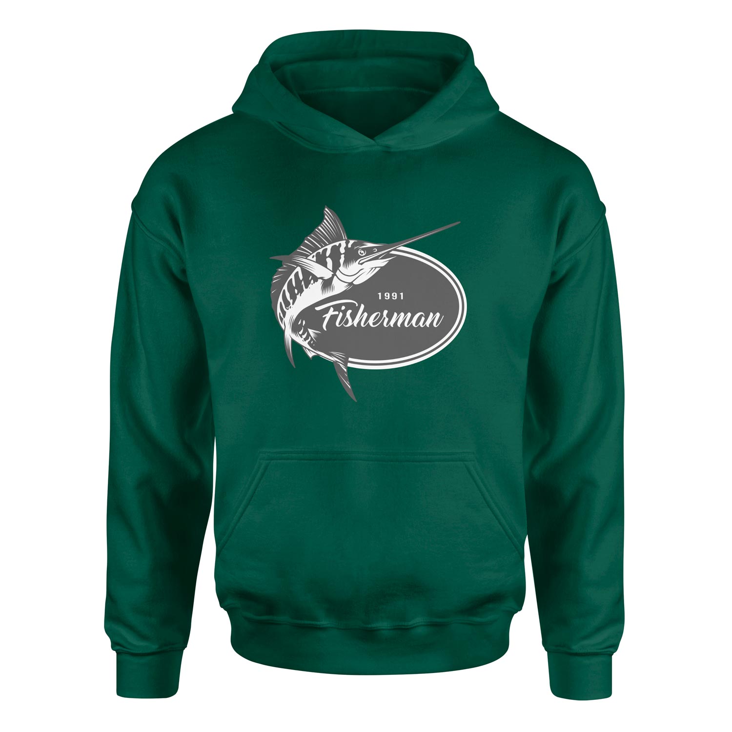 Fisherman 1991 Hoodie M - Nefti Yeşili