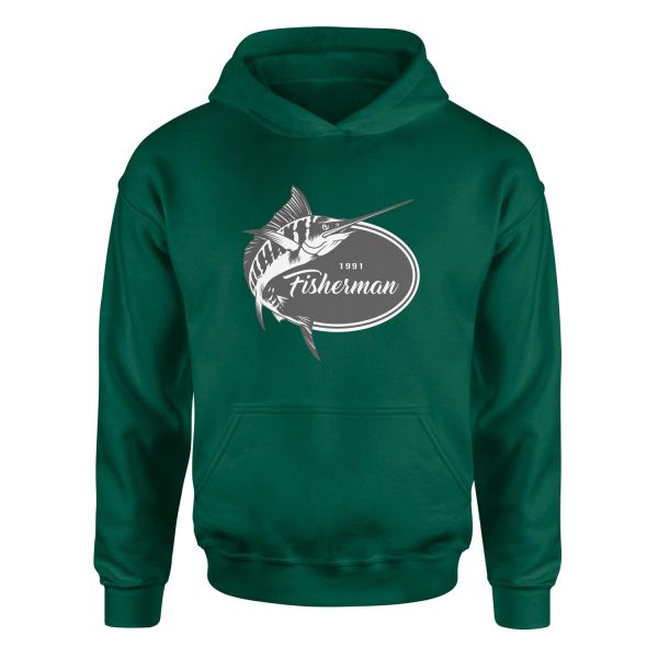 Fisherman 1991 Hoodie M - Nefti Yeşili