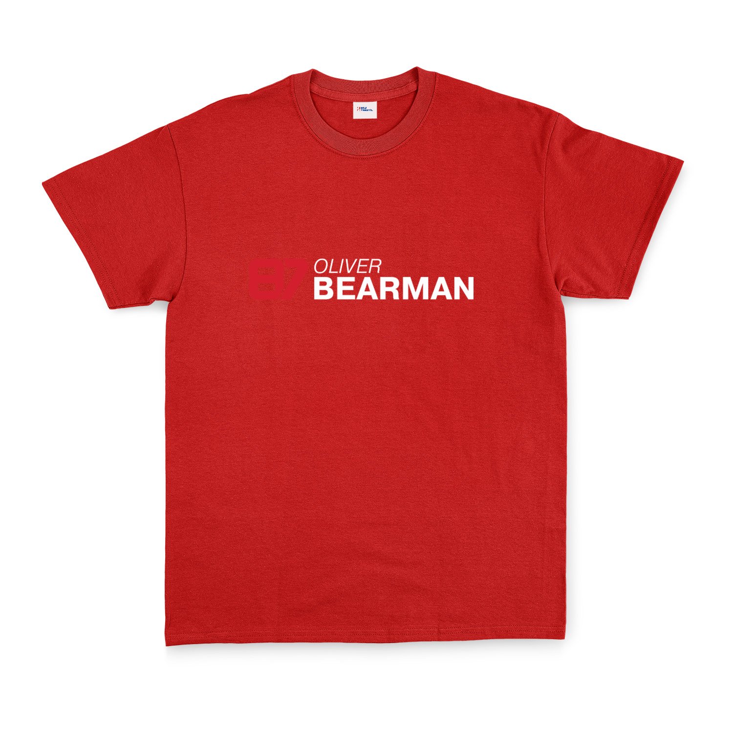 Oliver Bearman 87 Tişört XL - Kırmızı