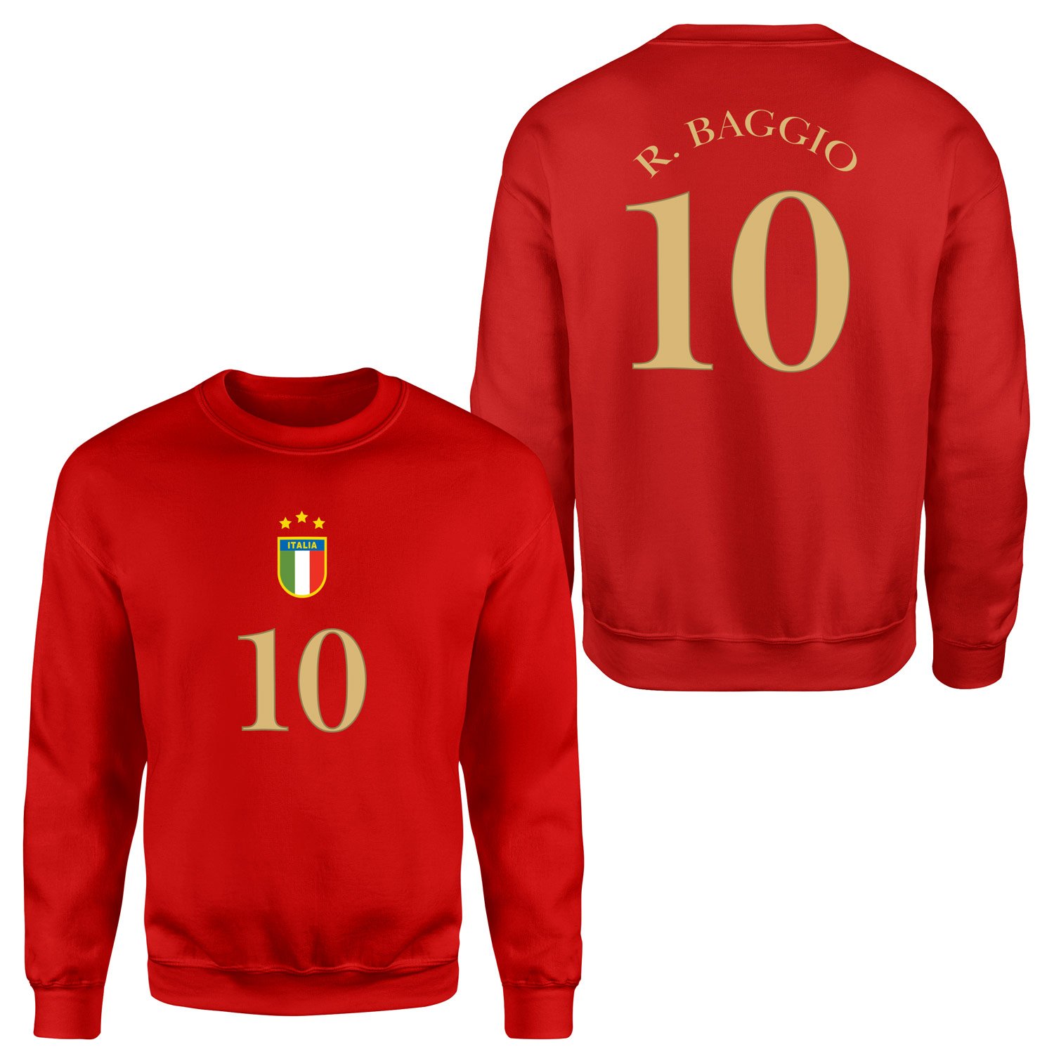 Roberto Baggio 10 Forma Sweatshirt S - Kırmızı