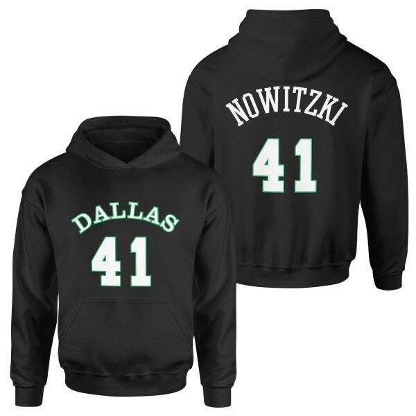 Dirk Nowitzki 41 Forma Hoodie XL - Siyah
