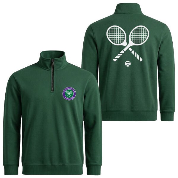 Wimbledon Yarım Fermuarlı Sweatshirt L - Nefti Yeşili