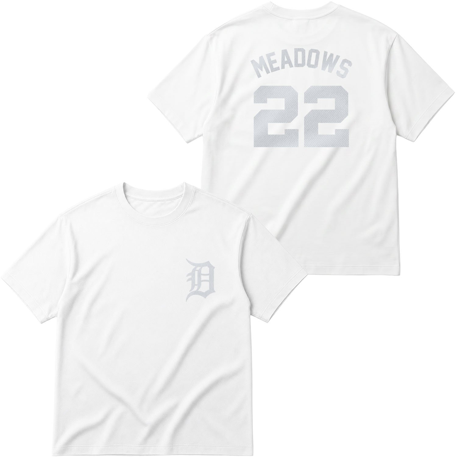 Parker Meadows 22 Detroit Tigers Jersey Oversize Tişört XL - Beyaz