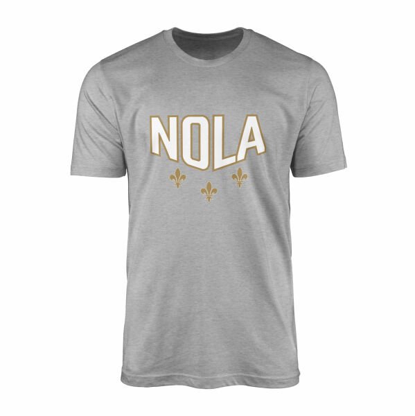 Fleur-de-lis New Orleans Tişört M - Gri