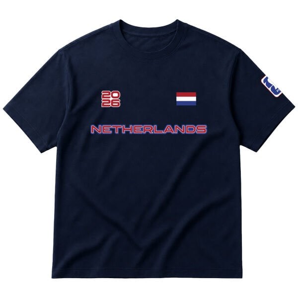 Hollanda 2026 Oversize Tişört S - İndigo Mavisi