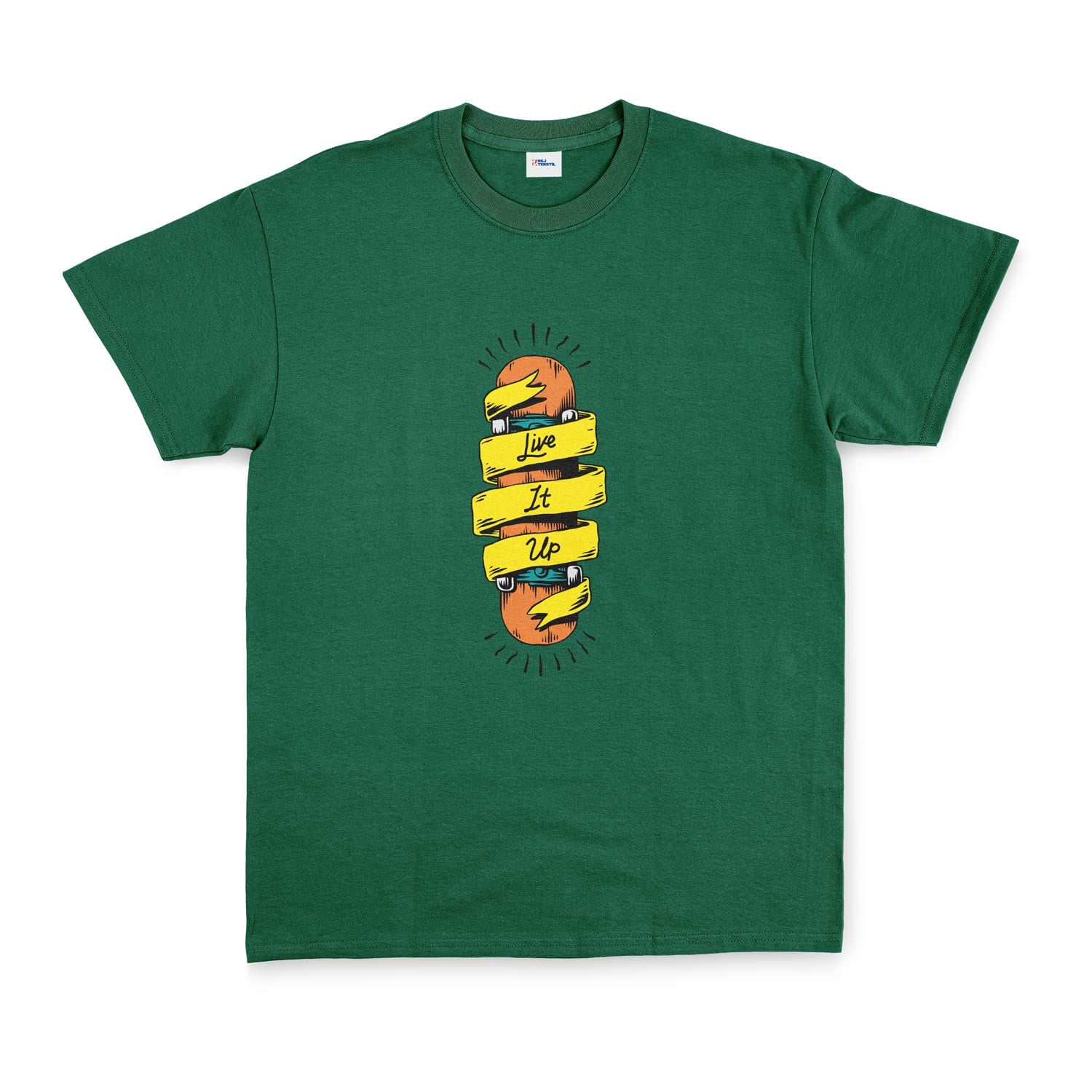 Live It Up Skates V1 Tişört S - Nefti Yeşili