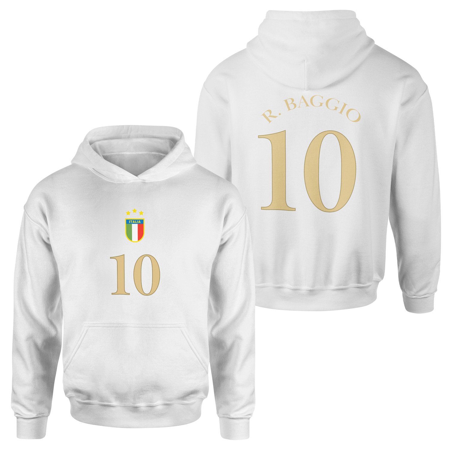 Roberto Baggio 10 Forma Hoodie XL - Beyaz