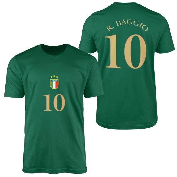 Roberto Baggio 10 Forma Tişört S - Nefti Yeşili