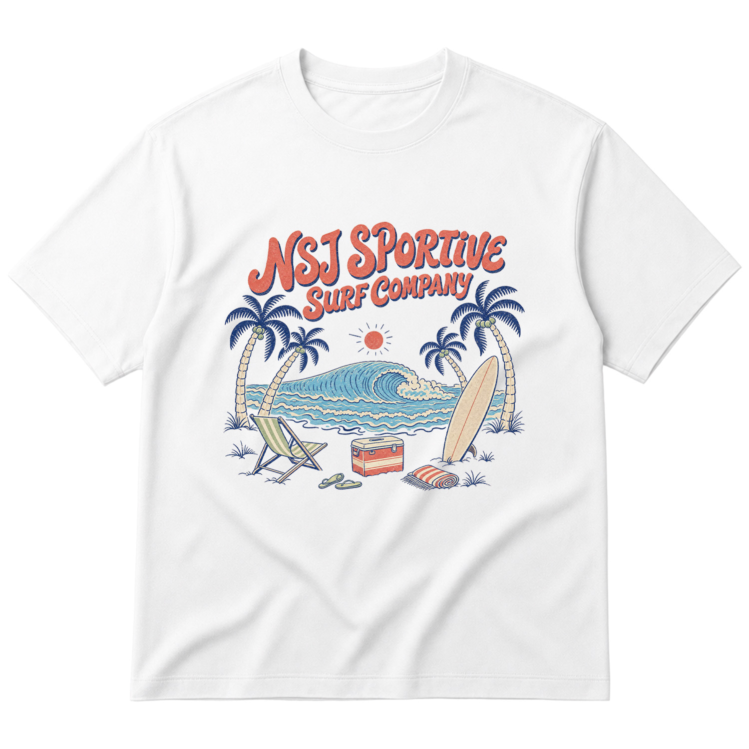 NSJ Sportive Surf Company 2026 Oversize Tişört XL - Beyaz