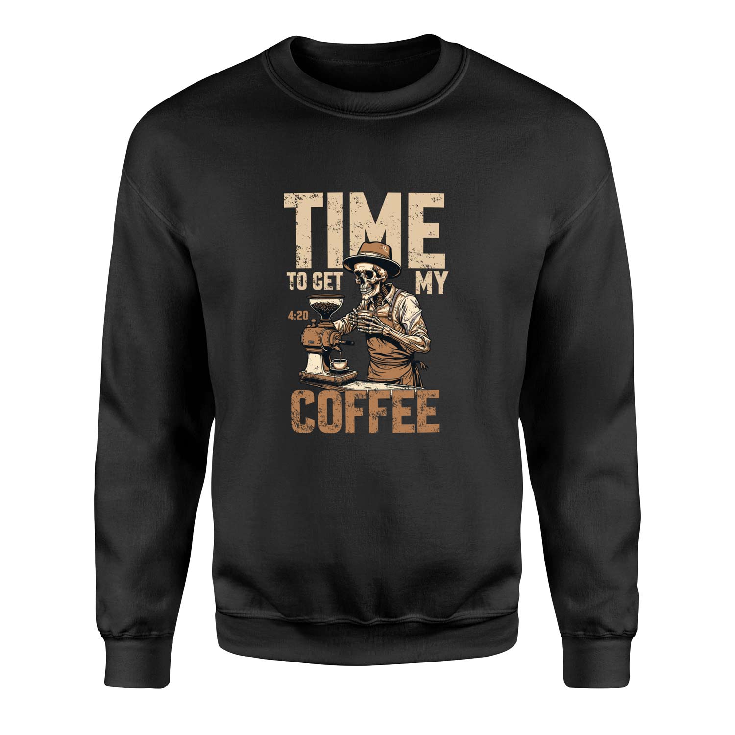 Time to Get My Coffee Sweatshirt XXL - Siyah