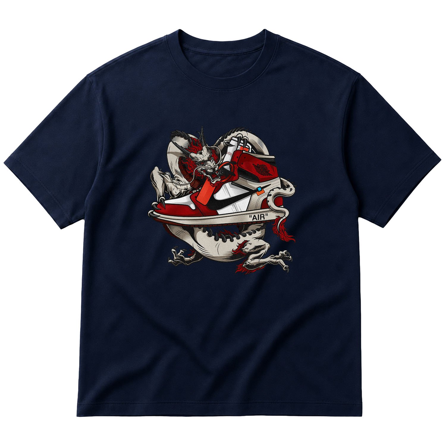 Air Jordan Dragon Oversize Tişört S - İndigo Mavisi