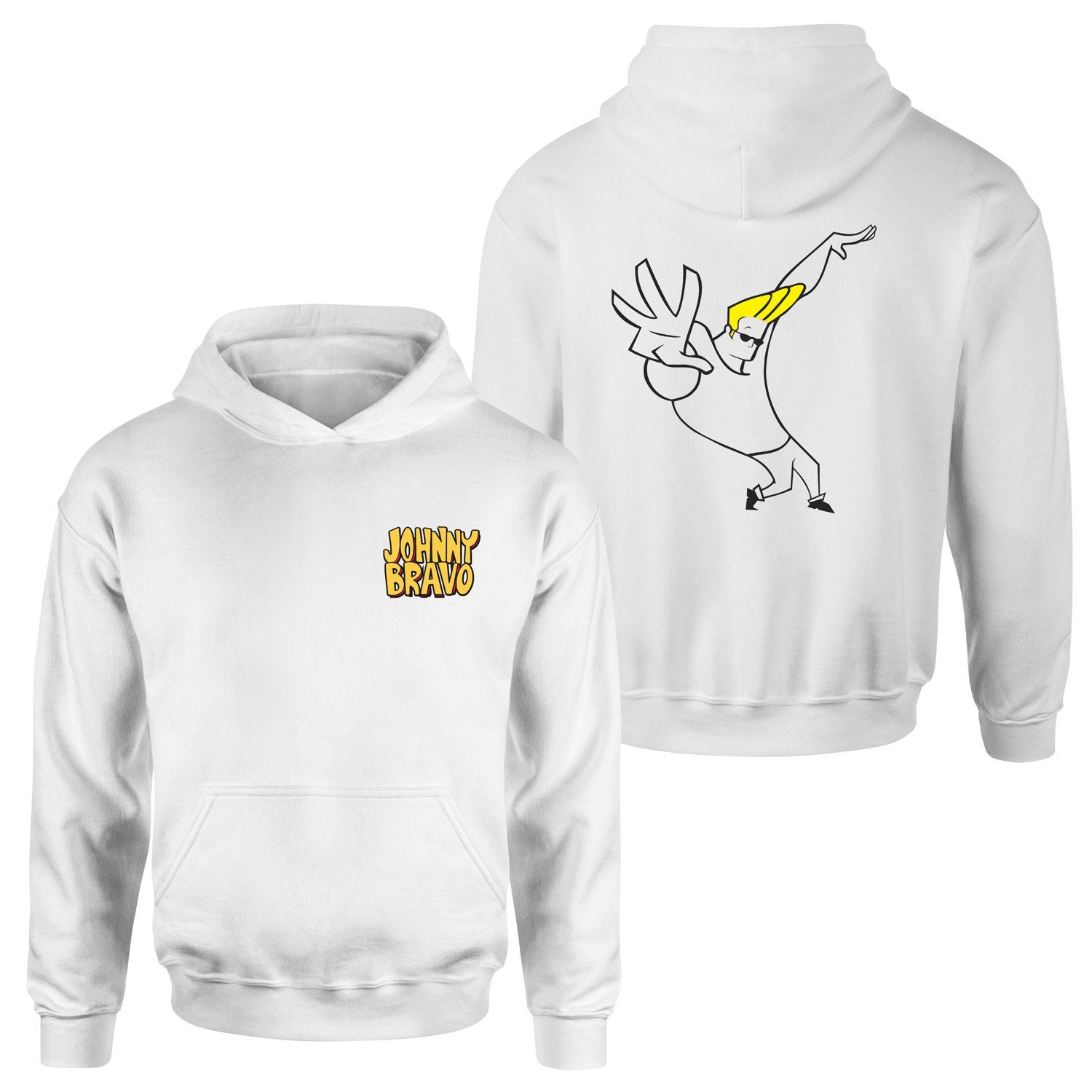 Man I’m Pretty | Johnny Bravo Hoodie M - Beyaz