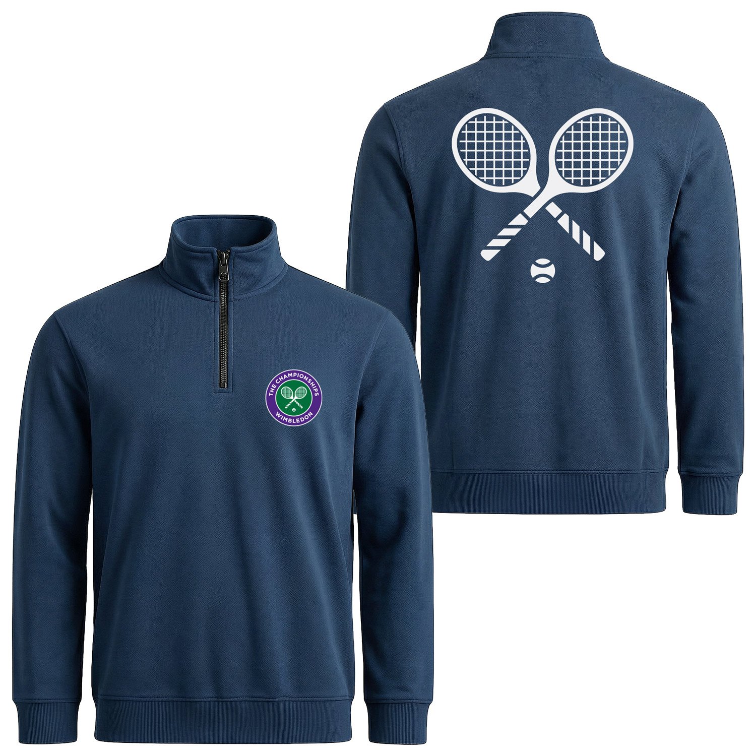 Wimbledon Yarım Fermuarlı Sweatshirt XL - İndigo Mavisi