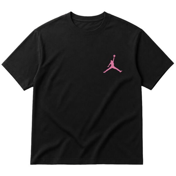 Air Jordan Pink Stroked Oversize Tişört M - Siyah