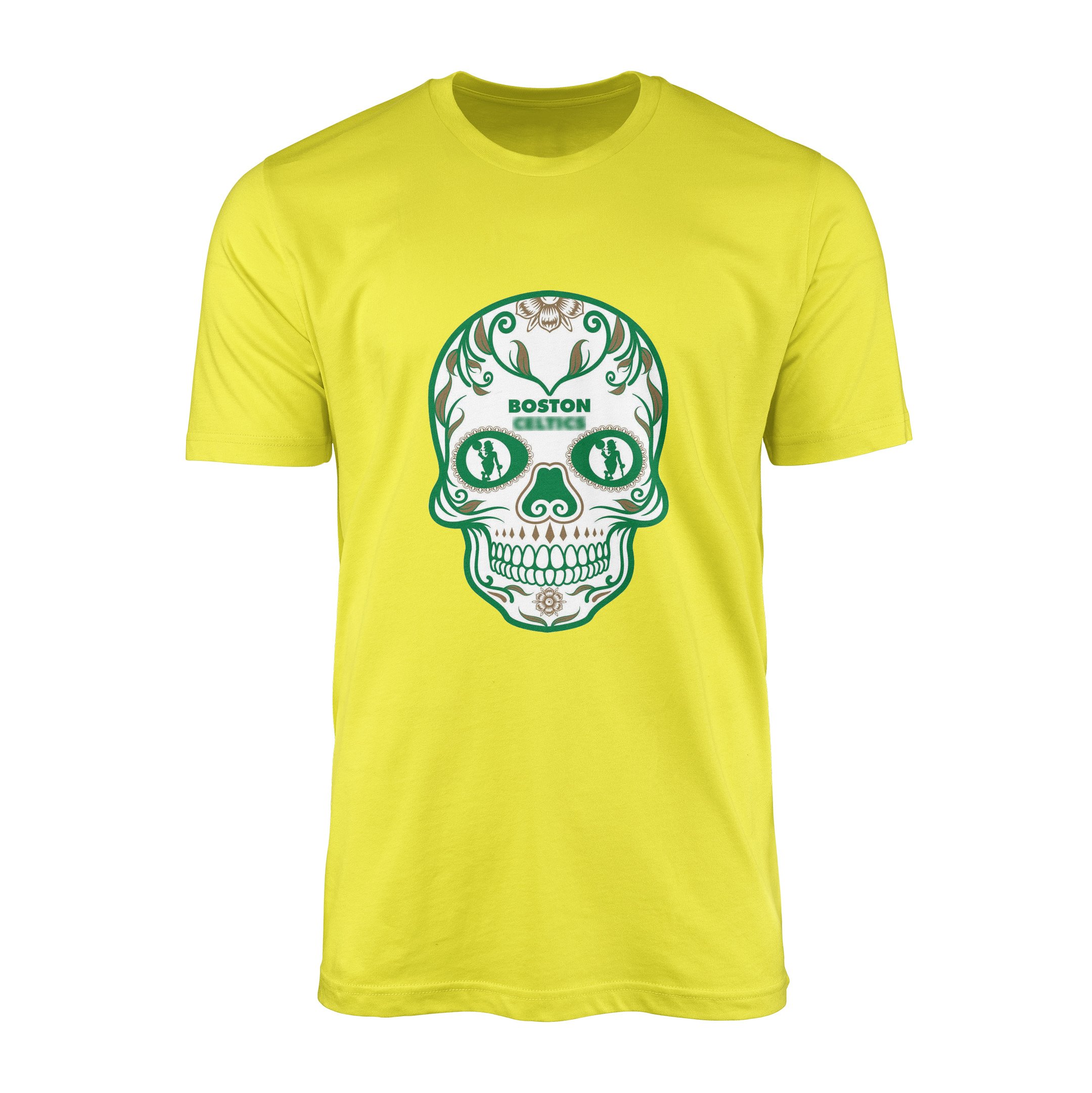 Boston Skull Tişört M - Sarı