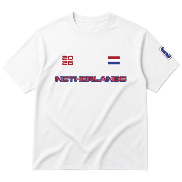 Hollanda 2026 Oversize Tişört L - Beyaz
