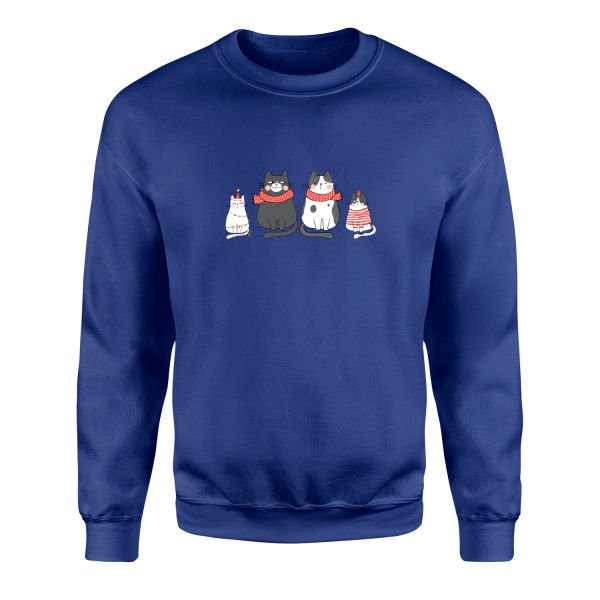 Cat Family Sweatshirt M - İndigo Mavisi
