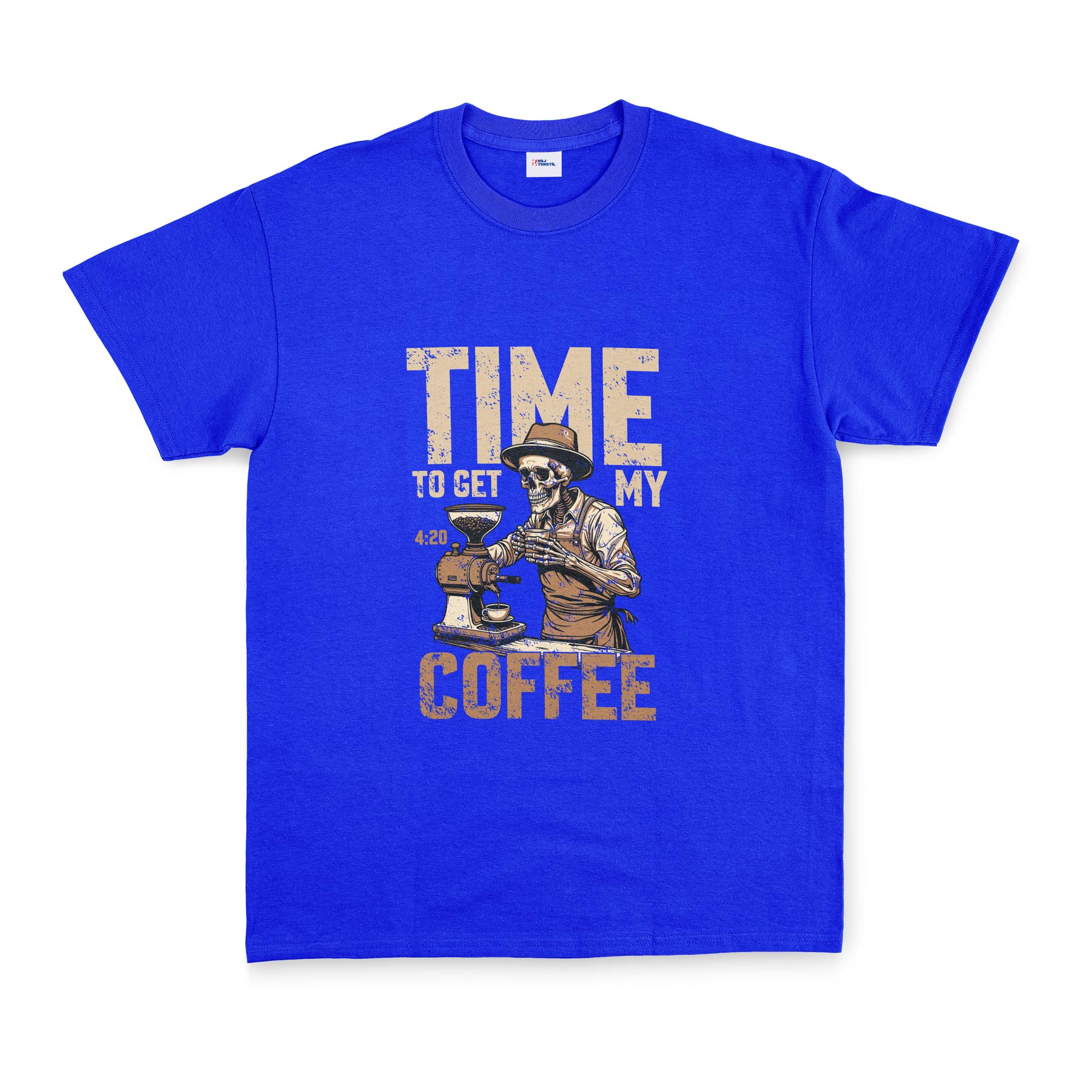 Time to Get My Coffee Tişört S - Mavi