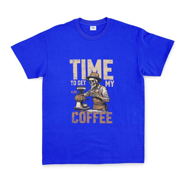 Time to Get My Coffee Tişört S - Mavi