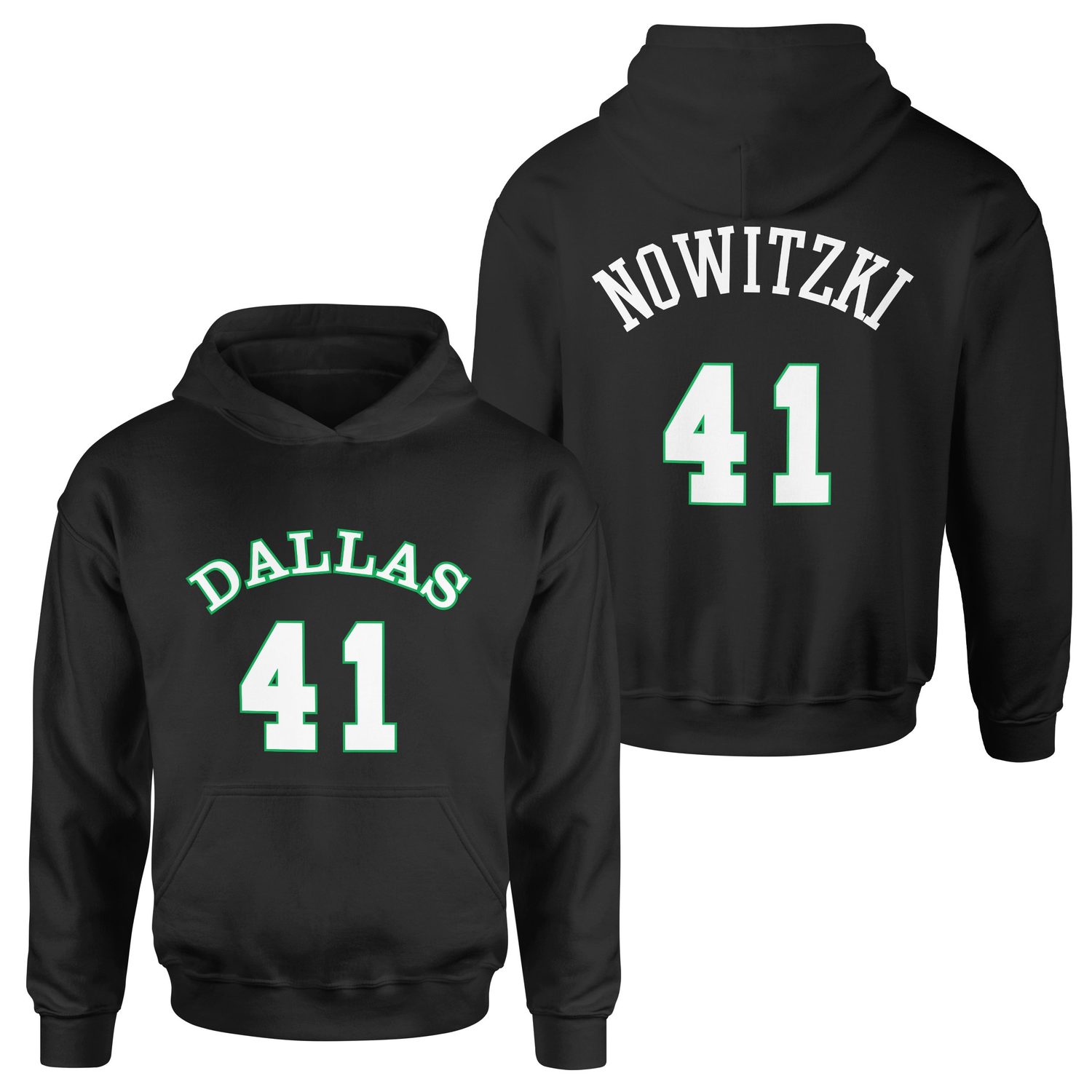 Dirk Nowitzki 41 Forma Hoodie XXL - Siyah