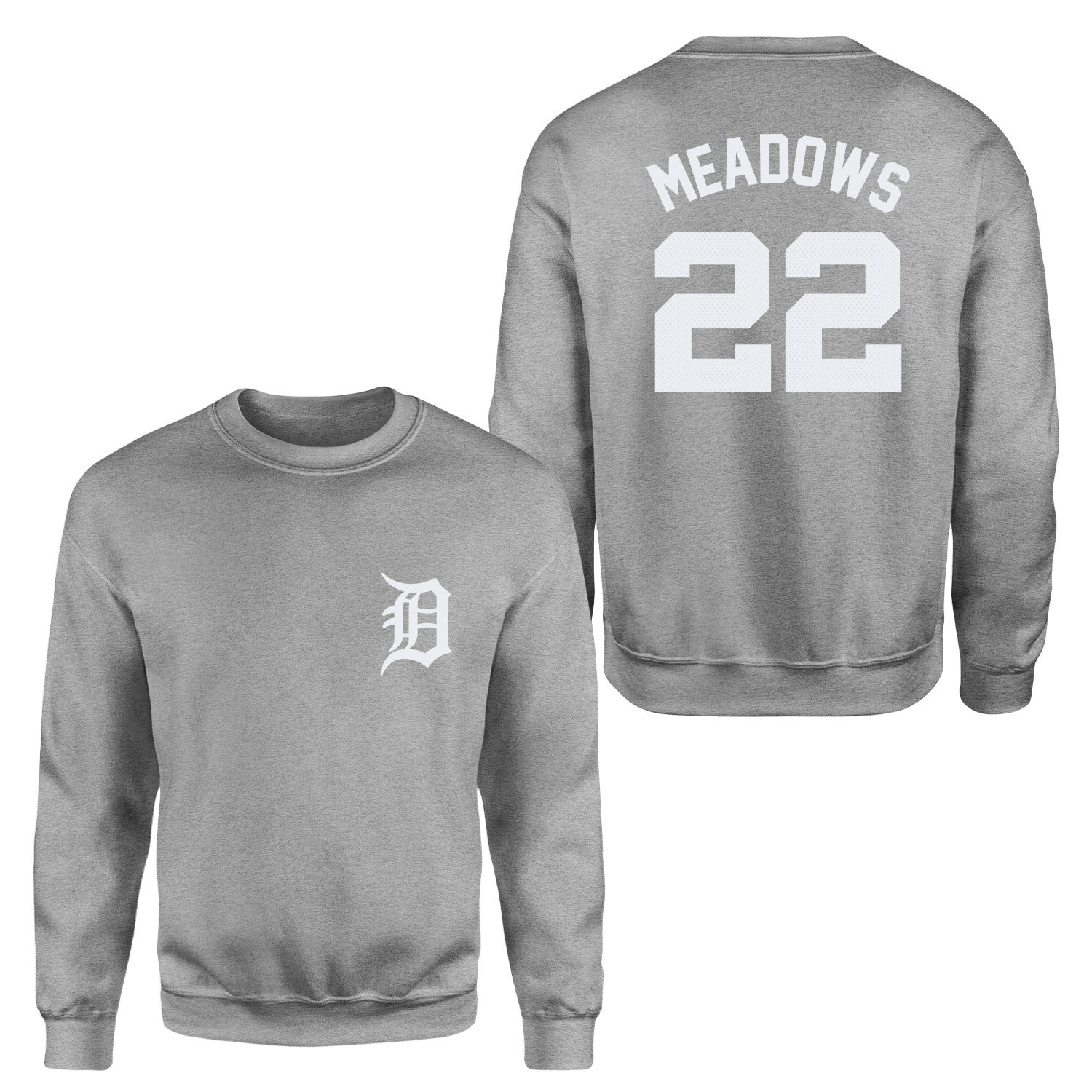 Parker Meadows 22 Detroit Tigers Jersey Sweatshirt XXL - Gri